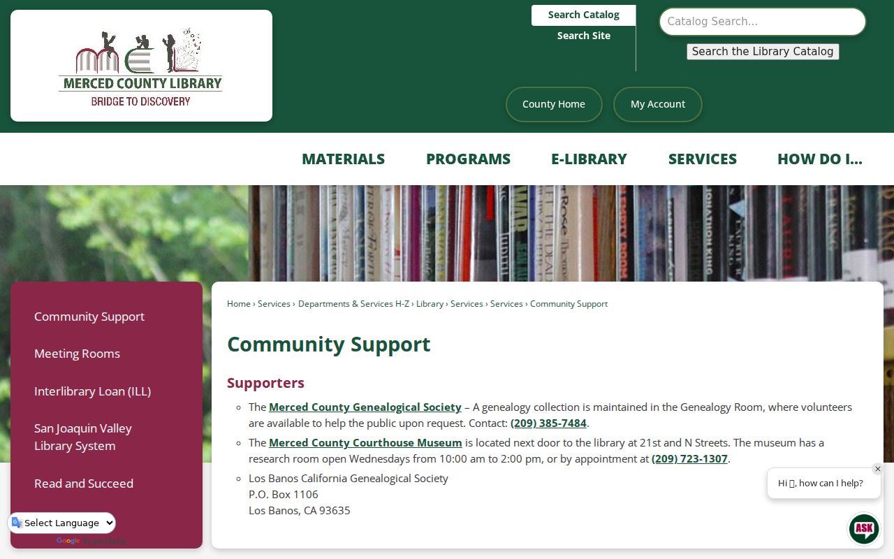 Merced people directories and genealogy research rooms